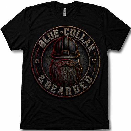 Blue Collar & Bearded Tee